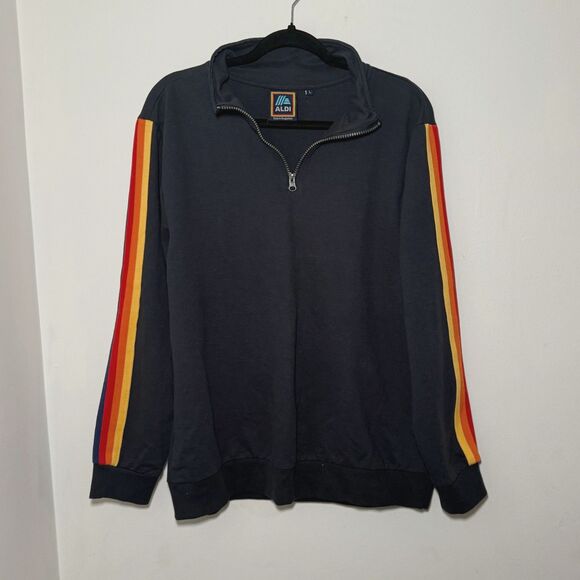 Aldi‎ Gear Capsule Collection Navy 1/4 Zip Jacket Pullover Shirt Adult L Grocery - Picture 1 of 5